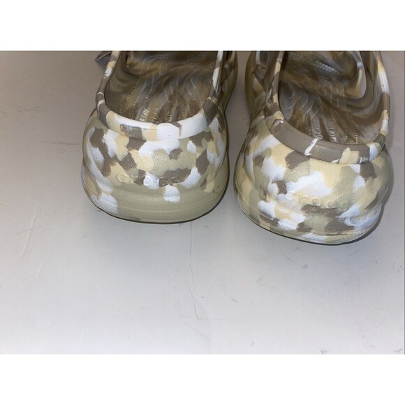 New CROCS Mens CRUSH MARBLED 208235-2Y3 Classic Sandal Tan Beige Brown Cream 13 main image 5